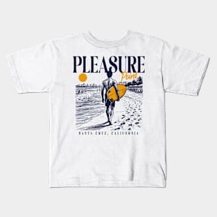 Vintage Surfing Pleasure Point Santa Cruz, California // Retro Surfer Sketch // Surfer's Paradise Kids T-Shirt